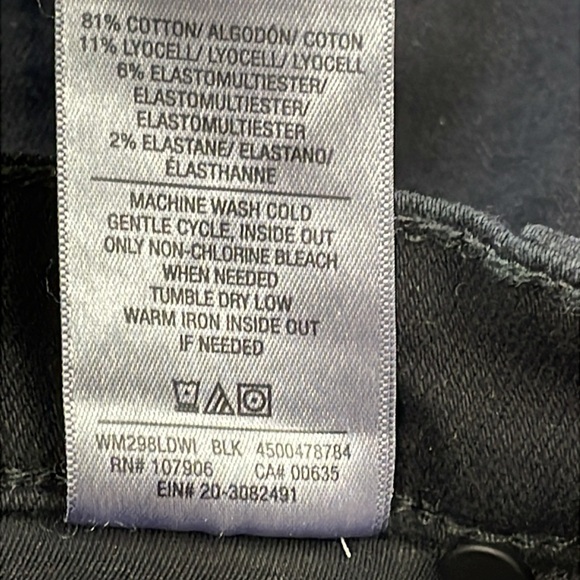 New Hudson Nico Straight Jeans Black Mid Rise Long Length Tall Sz 26 - Picture 11 of 11